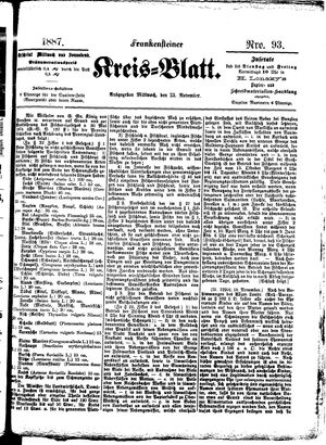 Frankensteiner Kreisblatt vom 23.11.1887