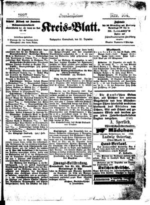 Frankensteiner Kreisblatt vom 31.12.1887