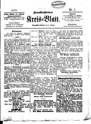 Frankensteiner Kreisblatt vom 04.01.1893