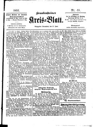 Frankensteiner Kreisblatt on Jun 17, 1893