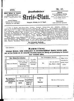 Frankensteiner Kreisblatt vom 23.08.1893