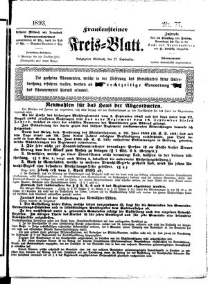 Frankensteiner Kreisblatt vom 27.09.1893