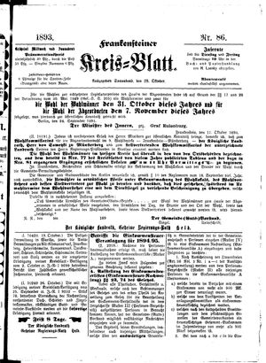 Frankensteiner Kreisblatt on Oct 28, 1893