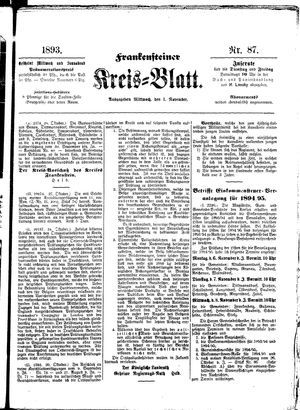 Frankensteiner Kreisblatt vom 01.11.1893