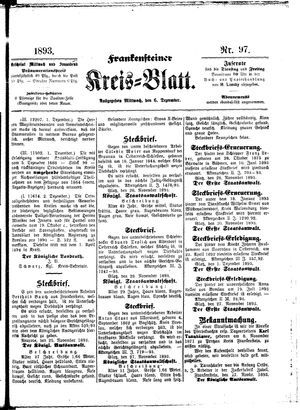 Frankensteiner Kreisblatt vom 06.12.1893