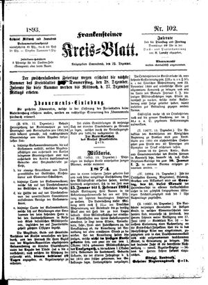Frankensteiner Kreisblatt vom 23.12.1893