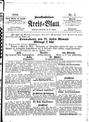 Frankensteiner Kreisblatt vom 20.01.1894