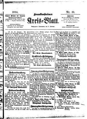 Frankensteiner Kreisblatt vom 03.02.1894