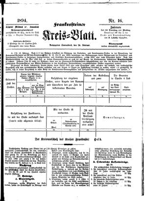 Frankensteiner Kreisblatt vom 24.02.1894