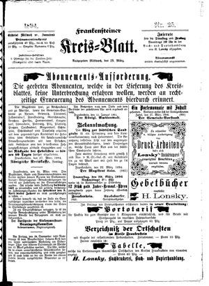 Frankensteiner Kreisblatt vom 28.03.1894