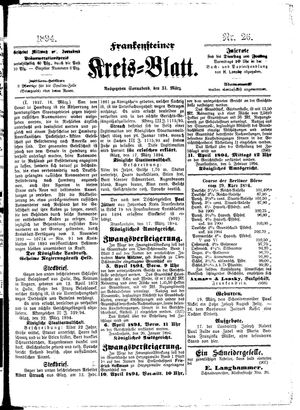 Frankensteiner Kreisblatt vom 31.03.1894