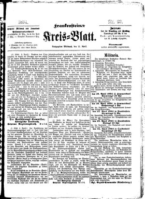 Frankensteiner Kreisblatt on Apr 11, 1894