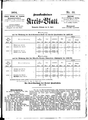 Frankensteiner Kreisblatt vom 25.04.1894