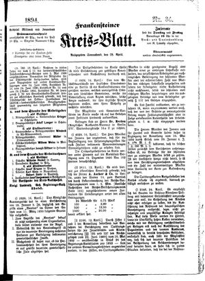 Frankensteiner Kreisblatt vom 28.04.1894