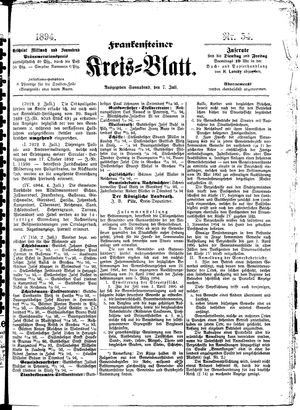 Frankensteiner Kreisblatt vom 07.07.1894