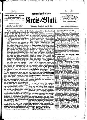 Frankensteiner Kreisblatt vom 21.07.1894