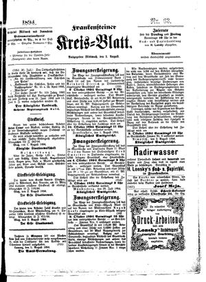Frankensteiner Kreisblatt vom 08.08.1894