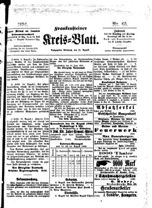 Frankensteiner Kreisblatt vom 15.08.1894