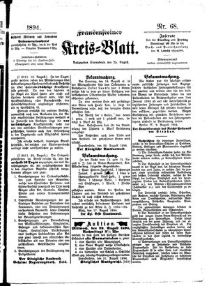 Frankensteiner Kreisblatt vom 25.08.1894