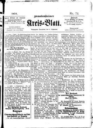 Frankensteiner Kreisblatt on Sep 8, 1894