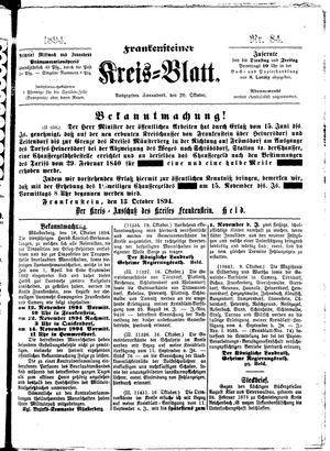 Frankensteiner Kreisblatt vom 20.10.1894