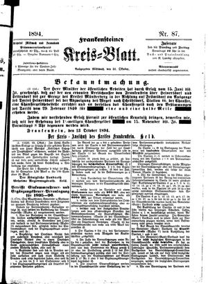Frankensteiner Kreisblatt vom 31.10.1894