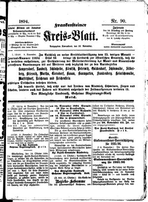 Frankensteiner Kreisblatt on Nov 10, 1894