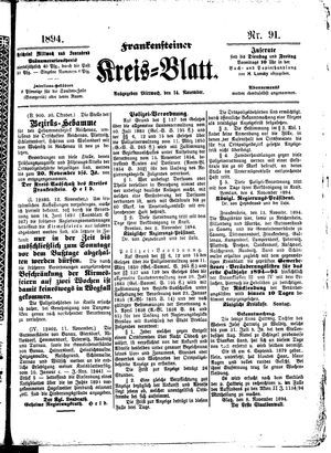 Frankensteiner Kreisblatt vom 14.11.1894