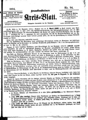 Frankensteiner Kreisblatt vom 24.11.1894