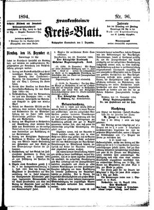 Frankensteiner Kreisblatt on Dec 1, 1894
