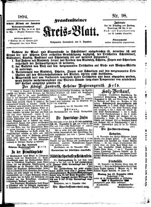 Frankensteiner Kreisblatt on Dec 8, 1894