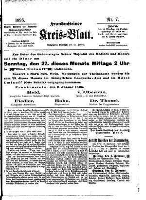 Frankensteiner Kreisblatt on Jan 23, 1895