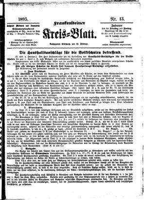 Frankensteiner Kreisblatt on Feb 13, 1895