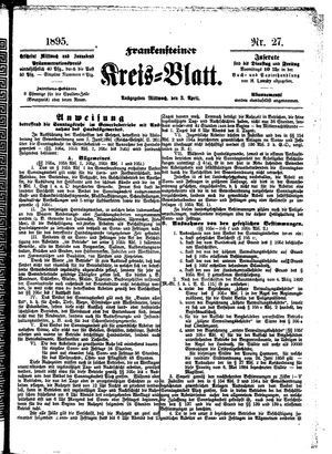 Frankensteiner Kreisblatt on Apr 3, 1895