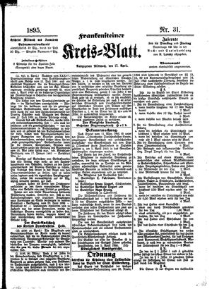Frankensteiner Kreisblatt on Apr 17, 1895