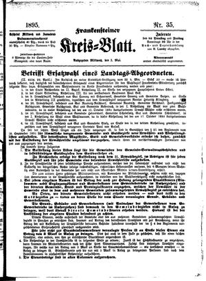 Frankensteiner Kreisblatt on May 1, 1895