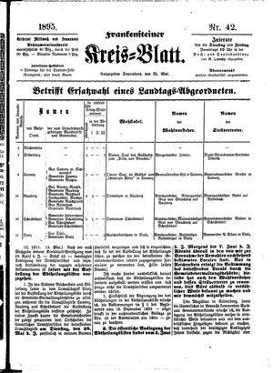 Frankensteiner Kreisblatt on May 25, 1895