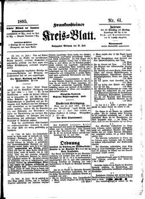 Frankensteiner Kreisblatt on Jul 31, 1895