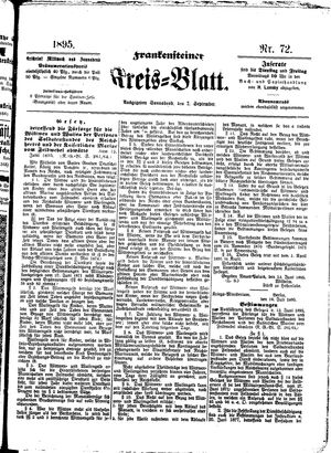 Frankensteiner Kreisblatt vom 07.09.1895