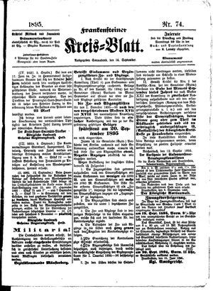 Frankensteiner Kreisblatt vom 14.09.1895