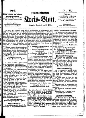 Frankensteiner Kreisblatt vom 26.10.1895