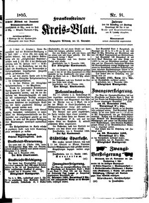 Frankensteiner Kreisblatt on Nov 13, 1895