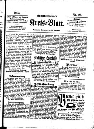 Frankensteiner Kreisblatt vom 30.11.1895