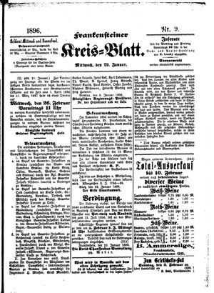 Frankensteiner Kreisblatt on Jan 29, 1896