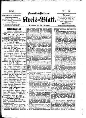 Frankensteiner Kreisblatt vom 26.02.1896