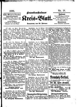 Frankensteiner Kreisblatt vom 29.02.1896