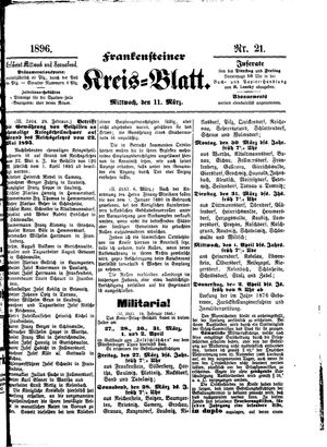 Frankensteiner Kreisblatt on Mar 11, 1896