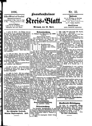 Frankensteiner Kreisblatt vom 29.04.1896