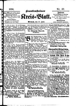 Frankensteiner Kreisblatt on Jun 17, 1896