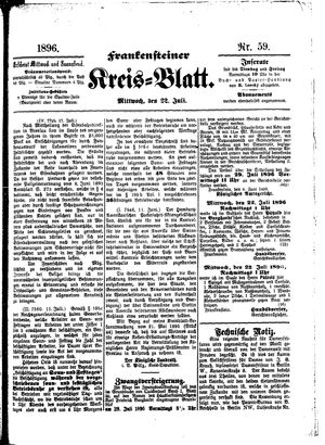 Frankensteiner Kreisblatt vom 22.07.1896